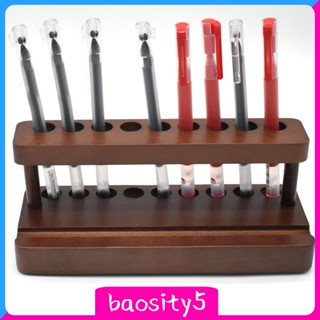 [Baosity5] ที่วางปากกาโทรศัพท์มือถือ ฐานไม้ 9 ช่อง ใช้ง่าย สําหรับบ้าน ออฟฟิศ