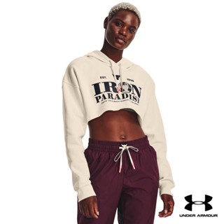 Under Armour UA Womens Project Rock Crop Fleece Hoodie อันเดอร์ อาร์เมอร์ เสื้อออกกำลังกาย สำหรับผู้หญิง