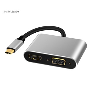 Instylelady อะแดปเตอร์แปลง USB 31 Type C เป็น 4K HDMI สําหรับ Macbook Air Pro Laptop