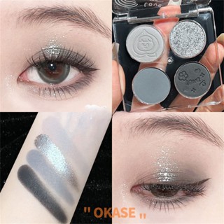 HOLDLIVE Lovely Planet Fourcolor Eye Shadow Palette Matte Cement สีดำรมควันสี Earth สีฟ้าสีเทา Internet Celebrity Limited Edition Fourcolor อายแชโดว์คุณภาพสูง [ลดราคา]