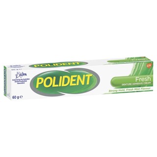 Polident Flavour Fresh Mint Denture Adhesive 60 g. โพลิเดนท์ ครีมติดฟันปลอม สูตร เฟรชมินท์ 60 ก.