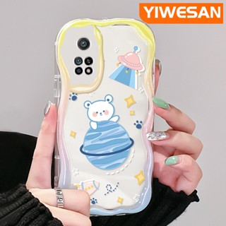 เคสโทรศัพท์มือถือแบบนิ่ม ใส กันกระแทก ลายการ์ตูนหมีโลก สีครีม สําหรับ Xiaomi 10T Pro Poco F3 Poco F4 Redmi K50 K40 Pro K40s