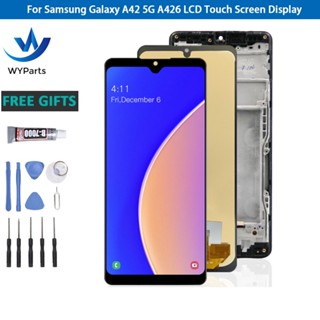 Super AMOLED ชุดประกอบหน้าจอสัมผัสดิจิทัล LCD สําหรับ Samsung A42 5G A426 A426B