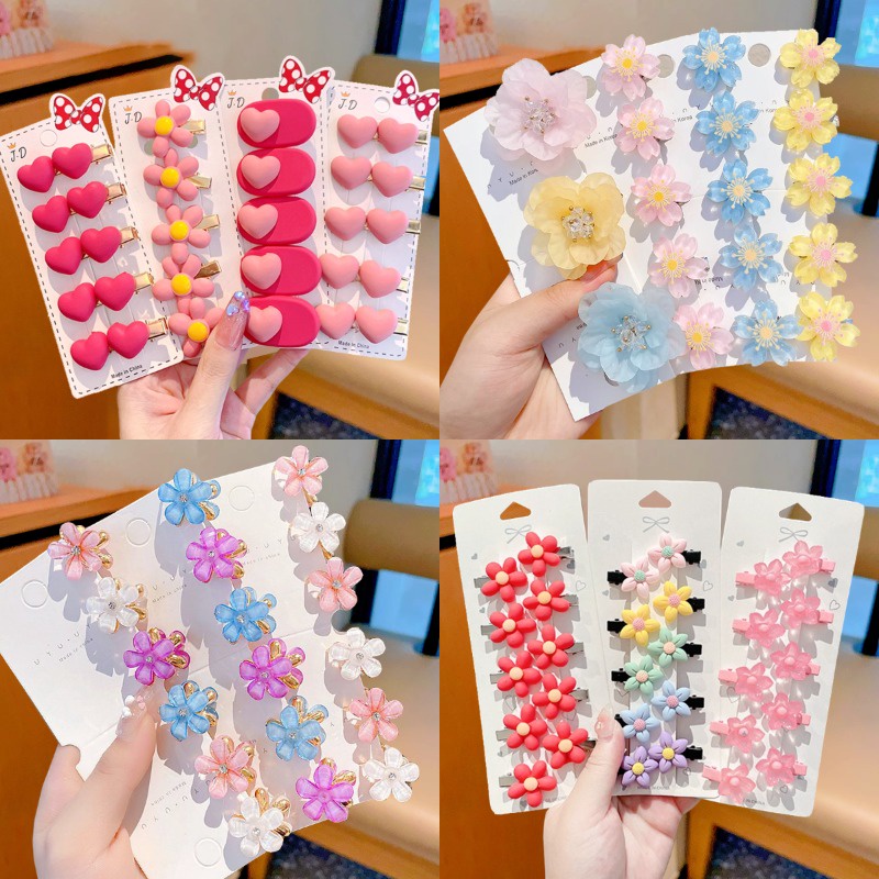 5-20 ชิ้น ชุดกิ๊บติดผม สําหรับเด็ก แฟชั่นเกาหลี ดอกไม้น่ารัก รัก เด็กผู้หญิง กิ๊บติดผม ขนาดเล็ก มินิ เครื่องประดับผม