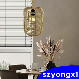 [Szyongx1] จี้โคมไฟหวายเทียม DIY สําหรับห้องครัว ฟาร์มเฮาส์