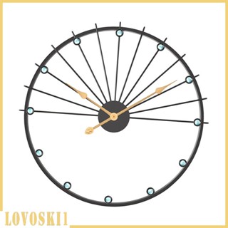 [Lovoski1] นาฬิกาแขวนผนัง โลหะ เสียงเงียบ สําหรับห้องนั่งเล่น ในบ้าน