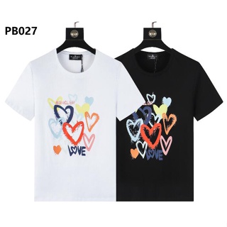 6010 Psycho Bunny rabbit love เสื้อยืดแขนสั้น แฟชั่นสําหรับผู้ชาย ผู้หญิง