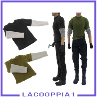 [Lacooppia1] เสื้อยืดแขนยาว 1:12 แฮนด์เมด สําหรับตุ๊กตา ฟิกเกอร์ทหาร 6 นิ้ว