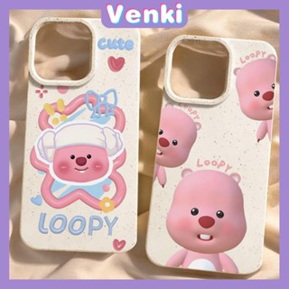 VENKI - เข้ากันได้สำหรับ เคสไอโฟน เคสไอโฟน11 เคส iphone 11กรณีเป็นมิตรกับสิ่งแวดล้อมย่อยสลายได้สีขาวกรณีกันกระแทกน่ารักโบว์ Headscarf สีชมพู Beaver เข้ากันได้กับ iPhone 14 PRO MAX 13 PRO MAX 12 11Pro MAX XR XS 7 8