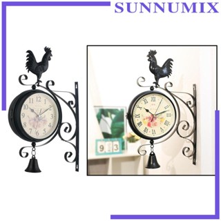 [Sunnimix] นาฬิกาแขวนผนัง สองด้าน ทนฝน และแดด สําหรับสวนกลางแจ้ง