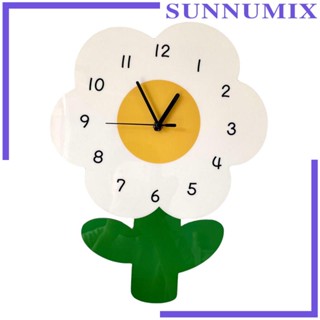 [Sunnimix] นาฬิกาแขวนผนัง ลายดอกไม้ หลากสี สําหรับตกแต่งห้องนั่งเล่น