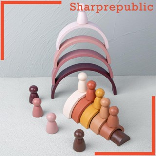 [Sharprepublic] Montessori Rainbow Nesting Rainbow Stacker ของเล่นเสริมพัฒนาการ สําหรับเด็กอายุ 3 ปีขึ้นไป