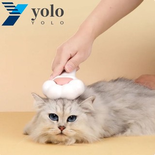 Yolo แปรงหวีขนสัตว์เลี้ยง พลาสติก สเตนเลส สีขาว สําหรับแมว สุนัข