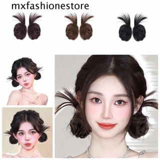 Mxfashione วิกผมไฟเบอร์สังเคราะห์ ทนความร้อน สไตล์เกาหลี สําหรับผู้หญิง 2 ชิ้น