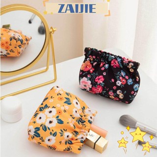 Zaijie24 กระเป๋าใส่เหรียญ เครื่องสําอาง แบบผ้า ขนาดเล็ก กันน้ํา ปิดอัตโนมัติ สําหรับเดินทาง 2 ชิ้น