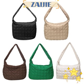 Zaijie24 กระเป๋าโท้ท ผ้าฝ้าย บุนวม แฟชั่น