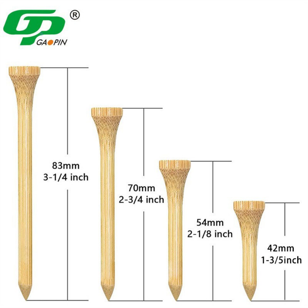 50 Count Golf Tees Bamboo Tee Golf Balls Holder 4 ขนาดที่มีจำหน่ายแข็งแรงกว่าไม้ Tees Drop Ship 42Mm 54Mm 70Mm 83Mm