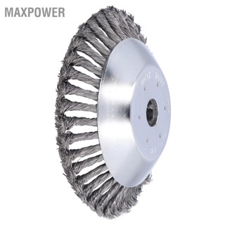 Maxpower Twisted Wire Wheel เหล็กสวนหญ้าวัชพืชแปรงหัวตัด Derusting Disc สำหรับเครื่องตัดหญ้า 8in