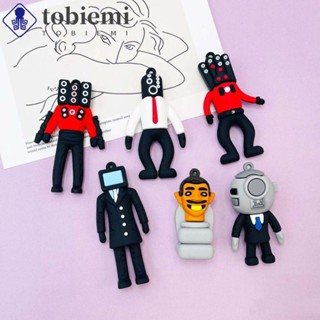 Tobiepz พวงกุญแจ PVC ลายการ์ตูนอนิเมะ Toilet Man Skibidi อุปกรณ์เสริม สําหรับห้องน้ํา