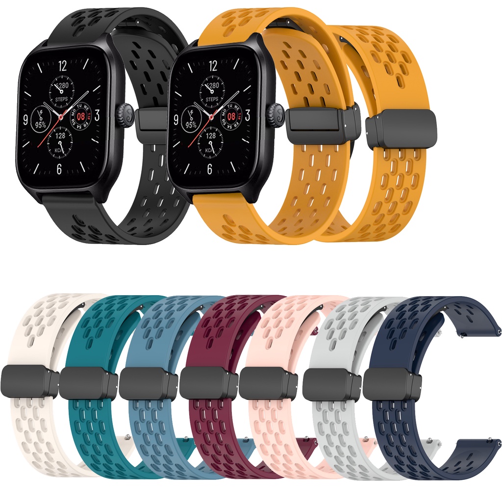 สายนาฬิกาข้อมือซิลิโคน แบบนิ่ม แม่เหล็ก สําหรับ Huami Amazfit GTS 2e GTS2 mini GTS3 GTS 4 mini