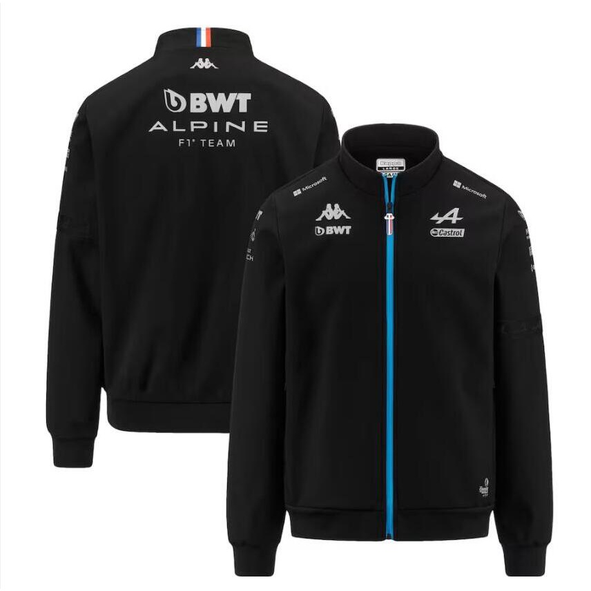 2025 ใหม่ล่าสุด F1 ชุดแข่ง + BWT Alpine Team F1 Softshell Jacket + ฤดูใบไม้ผลิผู้ชายและผู้หญิงฤดูใบไ
