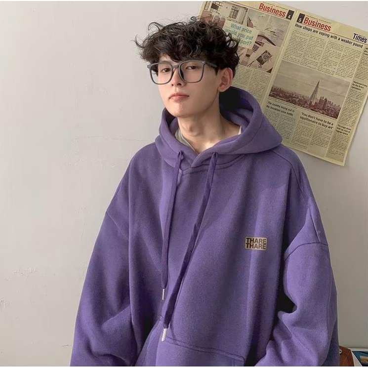 M-5XLMenผู้หญิงแฟชั่นสไตล์Retroสีม่วงพิมพ์ผ้าฝ้ายสบายๆกํามะหยี่Oversize Hooded JacketแขนยาวPullovers Thickenคู่Hoodieเสื้อกันหนาวคู่เสื้อผ้า
