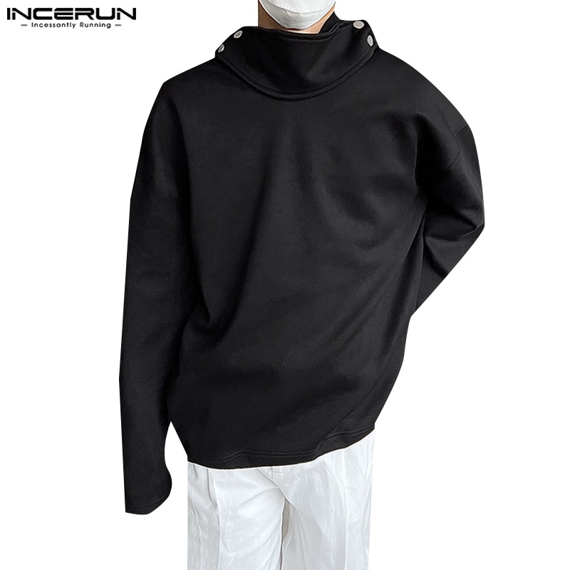Incerun เสื้อกันหนาว มีฮู้ด สีพื้น สําหรับผู้ชาย