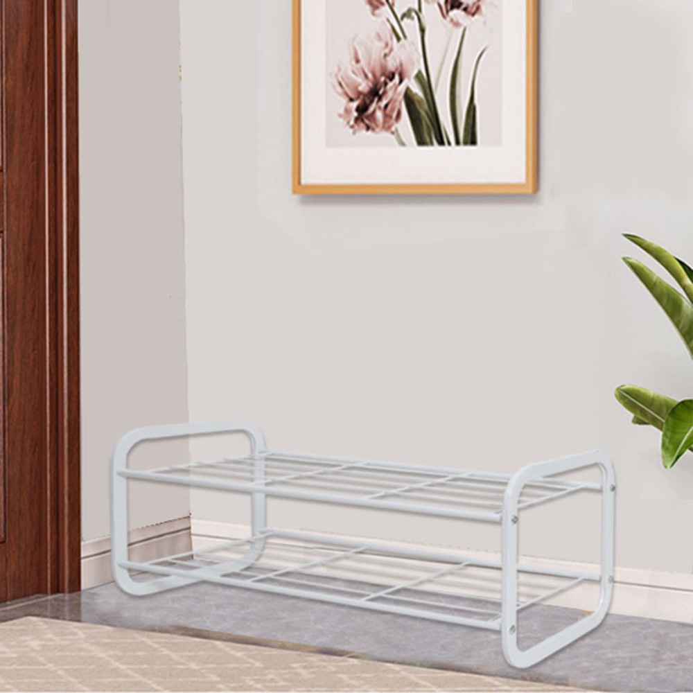 GlobalHouse HAWDD ชั้นวางรองเท้า 2 ชั้น 2SR01 W70xL27xH27.7cm สีขาว สินค้าของแท้คุณภาพดี