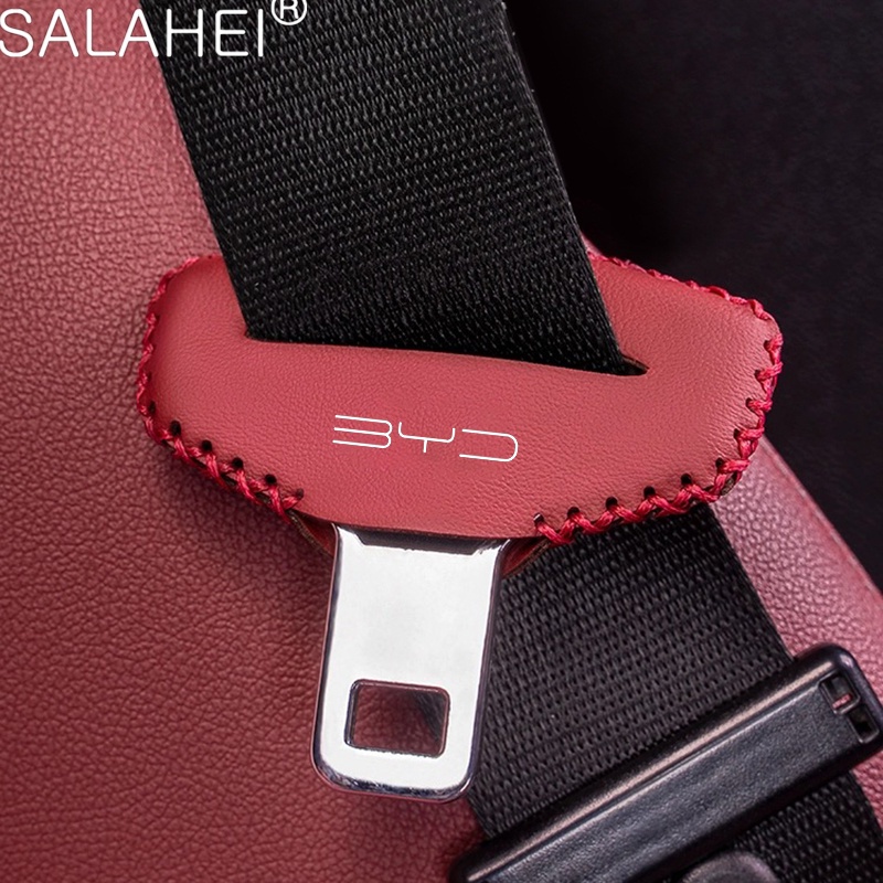 4 ชิ้น Universal รถความปลอดภัยเข็มขัดนิรภัยหัวเข็มขัดสําหรับ BYD Tang F3 E6 Atto Yuan Plus เพลง Max 