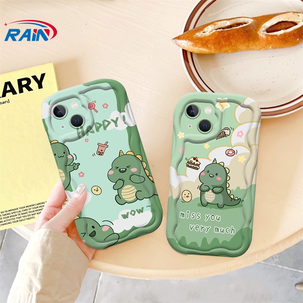 เคสโทรศัพท์มือถือ TPU นิ่ม ลายการ์ตูนไดโนเสาร์ 3D สําหรับ Realme 11 C53 C55 C31 C20 C30 C17 C35 C31 C12 Realme 10 5 9i 6 8i 8Pro 8 5 6i 6s C11 C21Y C25Y C15 C3 ฝนตก