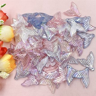 100 ชิ้น สร้างสรรค์ พราว ไล่ระดับสี ใส หางปลา จี้ลูกปัด อะคริลิค DIY สร้อยคอ ต่างหู เครื่องประดับ อุปกรณ์