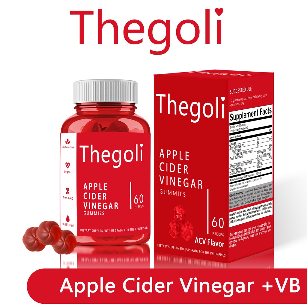 Thegoli Apple Cider Vinegar Gummy For weight loss and Detox slimming 60 Gummies