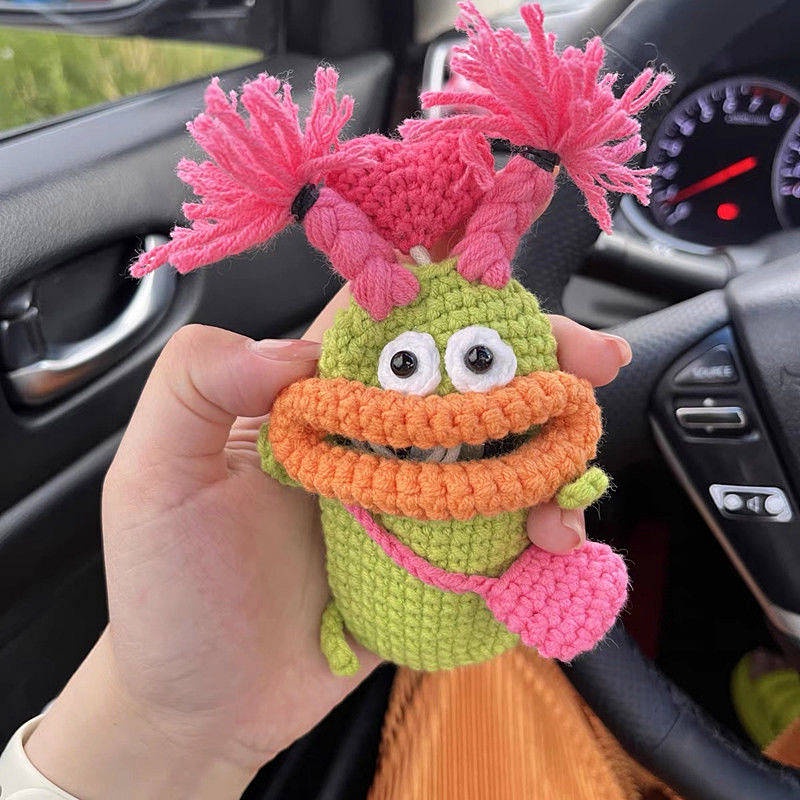 Sausage Mouth Key Case Wool Crochet Car Remote Control Key Cover Creative Cartoon Key Shell x1yS