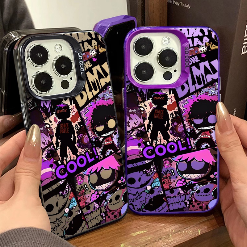 เคสโทรศัพท์มือถือซิลิโคน ป้องกันกล้อง กันกระแทก สีดํา สีม่วงเข้ม สําหรับ IPhone15 14 13 12 11 Pro Max XS X XR 8 + 7 Plus
