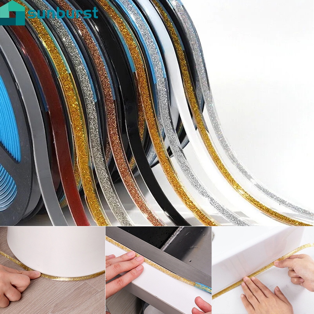 เทปสติกเกอร์ PVC กันน้ํา มีกาวในตัว กันราน้ําค้าง 6 เมตร สําหรับติดขอบกระเบื้อง ห้องน้ํา ห้องครัว