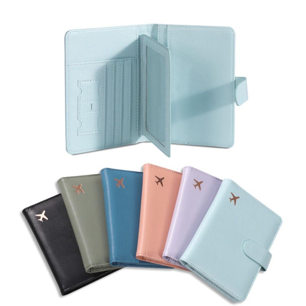 Ssunshine RFID ฝาครอบหนังสือเดินทาง, คลิปหนังสือเดินทางสร้างสรรค์มัลติฟังก์ชั่น, กระเป๋าใส่หนังสือเดินทางหนัง PU หลายใบ