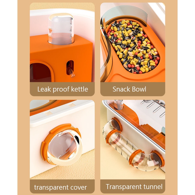 กรงหนูแฮมสเตอร์ ขนาดใหญ่พิเศษ สีทอง ของเล่นสําหรับหนูแฮมสเตอร์ - รูปที่ 5