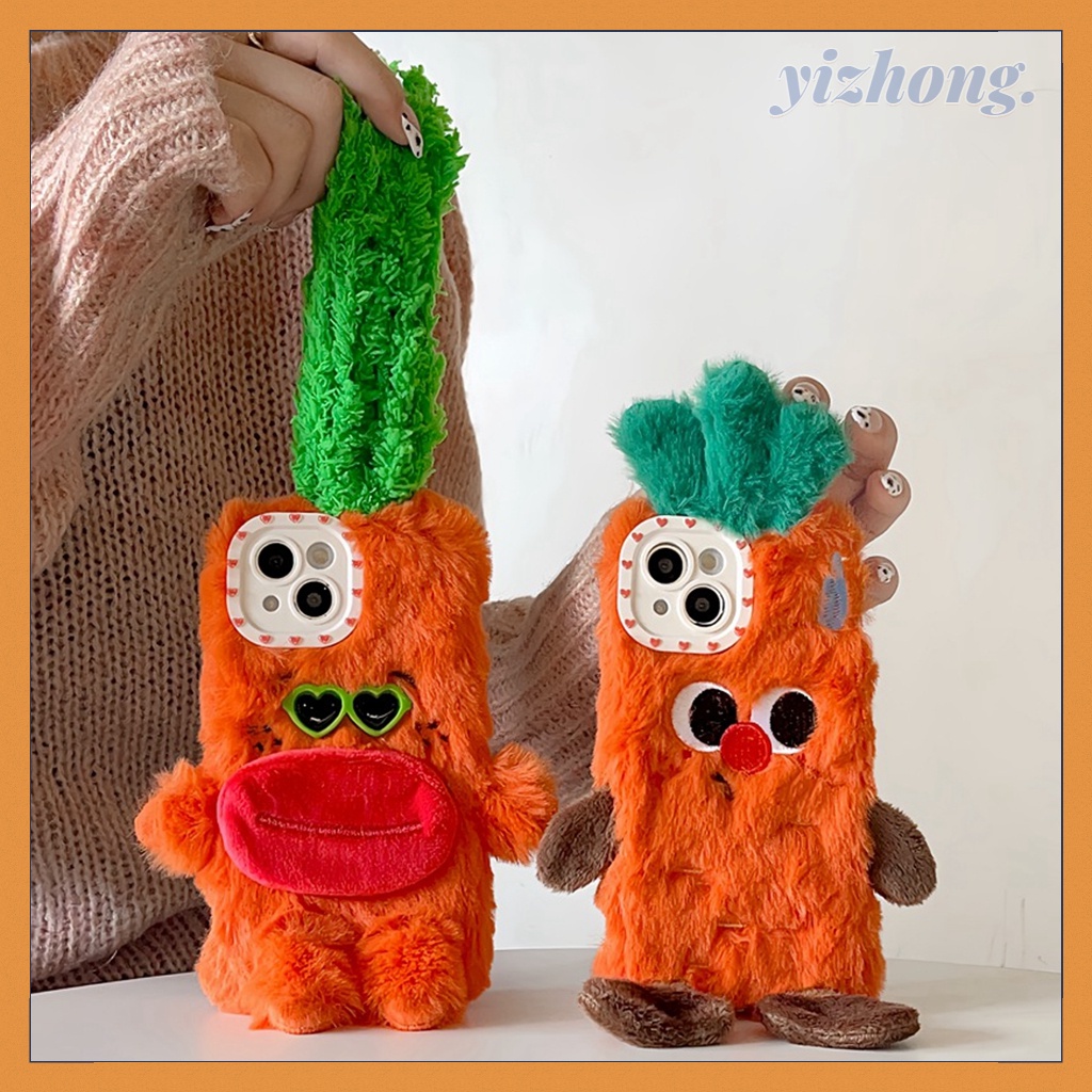 เคสโทรศัพท์มือถือ TPU นิ่ม กันกระแทก กันรอยขีดข่วน กันฝุ่น รูปแครอทตลก สําหรับ iPhone 11 15 14 13 12 Pro Max