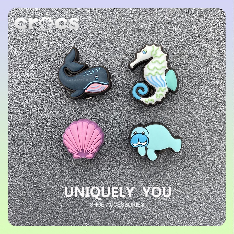 jibbitz crocs หัวเข็มขัด รูปปลาวาฬ ตัวติดรองเท้า crocs สัตว์ทะเล อุปกรณ์เสริม สําหรับรองเท้า jibbitz