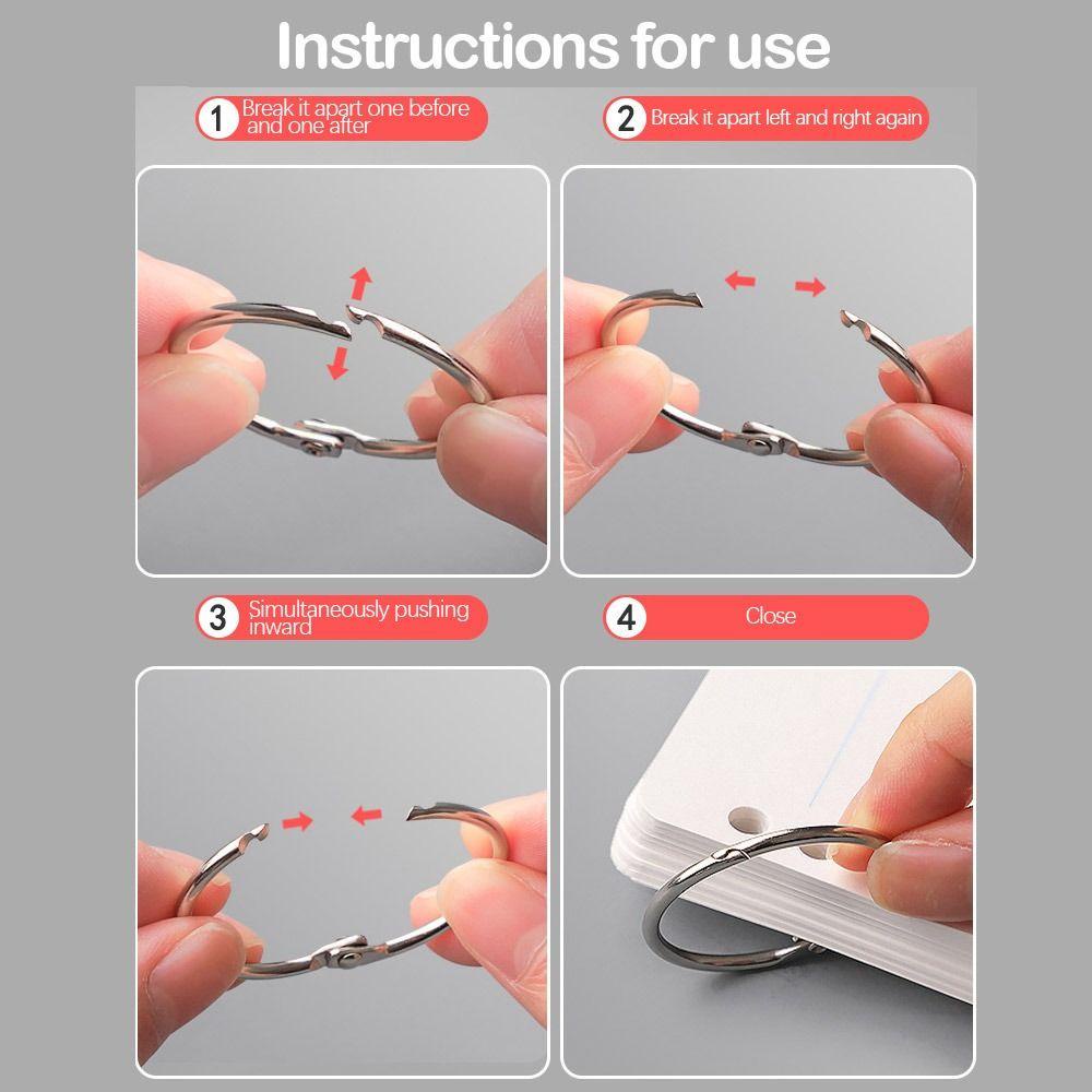 COMEE คลิปแหวนหลวม, เงิน/Rose Gold 20/30/40/50 มม. Binder แหวน, อุปกรณ์สํานักงานมัลติฟังก์ชั่นโลหะ Binding คลิปอัลบั้ม - รูปที่ 7