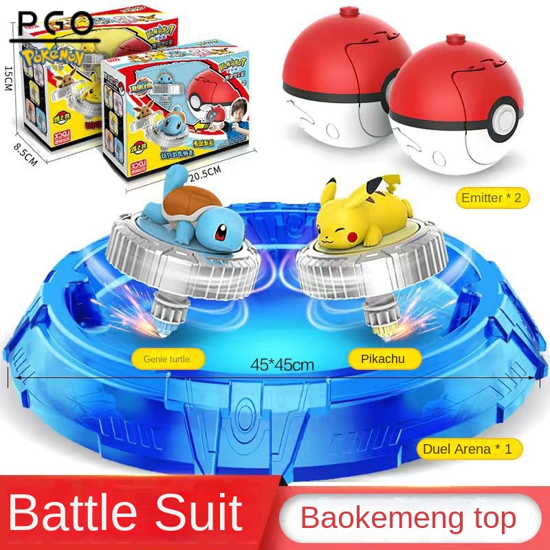 Pgo ของแท้ ลูกข่างเบย์เบลด หมุนได้ ลาย Pokémon Magic Elf Pikachu Jenny Turtle