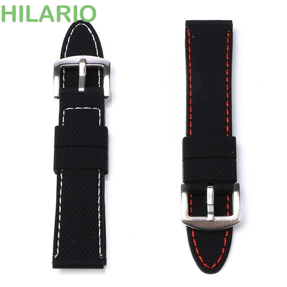 Hilario สายนาฬิกาข้อมือยางซิลิโคน 20/22/24/18 มม. สําหรับผู้ชาย