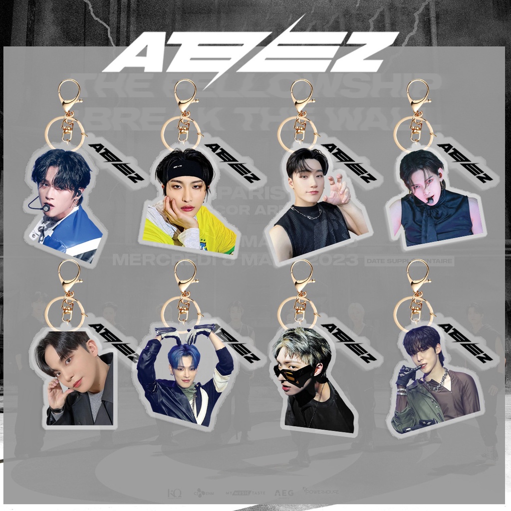 พวงกุญแจอะคริลิค จี้ Kpop ATEEZ Guerrilla Hongjoong Mingi Wooyoung Jongho Yeosang สําหรับห้อยกระเป๋า
