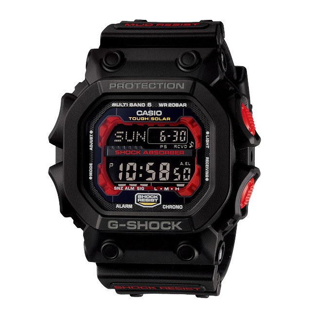 GX-56BB Digital King GXW-56-1AJF สีดําสีแดงนาฬิกาขนาดใหญ่รับประกันหนึ่งปีทนทานสายนาฬิกา gm895