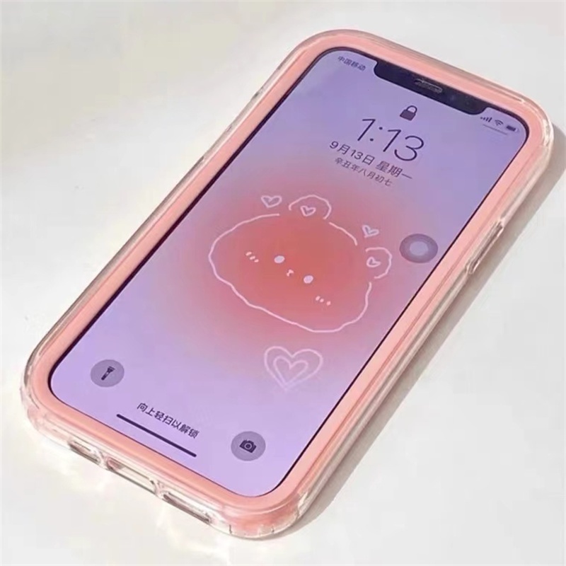 3 in 1 เคสโทรศัพท์มือถือ ซิลิโคน หนา กันกระแทก สําหรับ iPhone 13 pro Max 12 11 pro Max X XS Max XR 6 6s 7 8 plus se2020