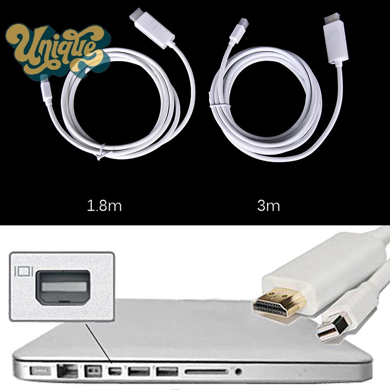 (Unique) อะแดปเตอร์สายเคเบิ้ล Thunderbolt Mini DisplayPort DP to HDMI สําหรับ Mac Macbook ใหม่