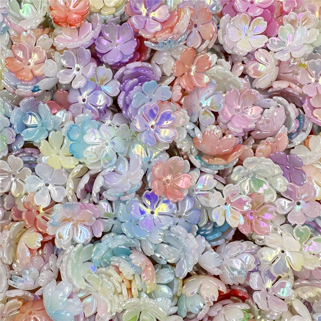 ลูกปัดอะคริลิค รูปดอกไม้ ขนาด 18 มม. สําหรับทําเครื่องประดับ ต่างหู DIY จํานวน 20 ชิ้น