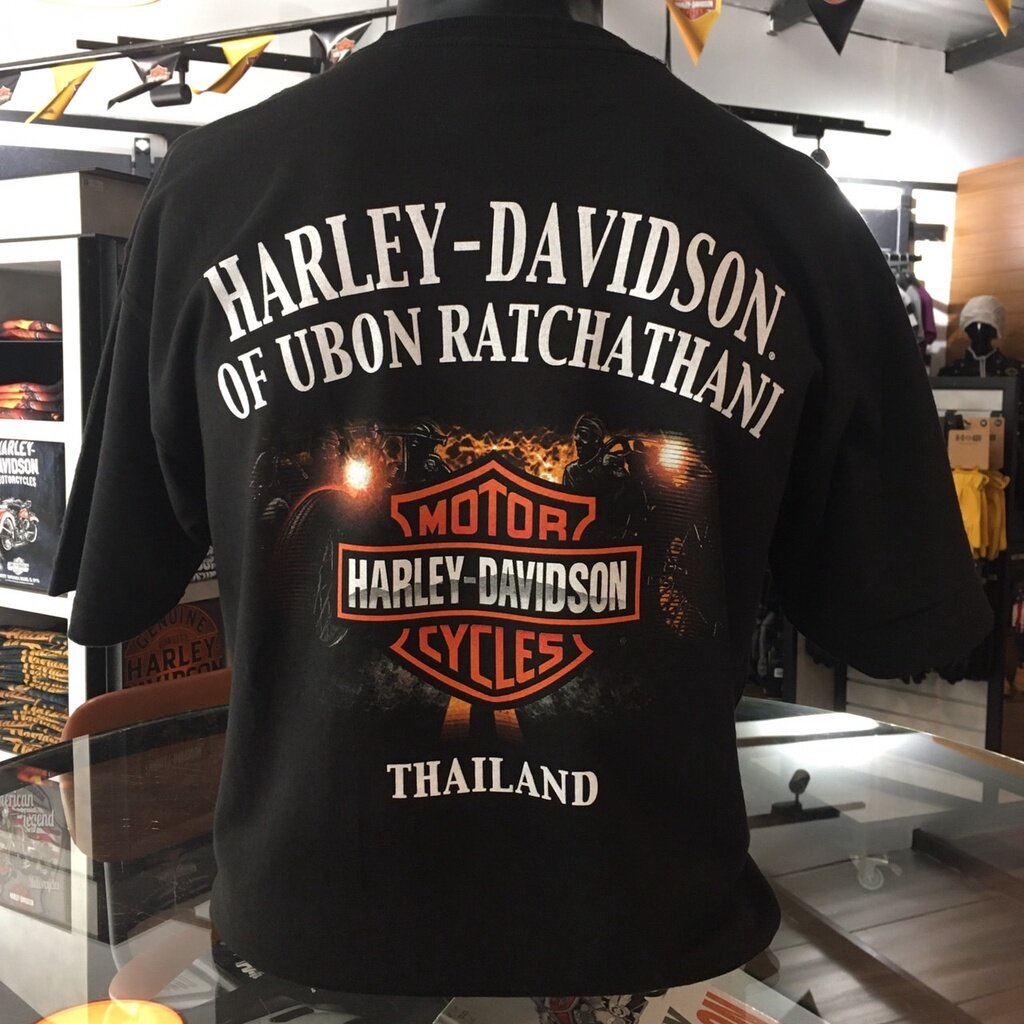 เสื้อยืด OLP ลิขสิทธิ์แท้ HARLEY-DAVIDSON OF UBON RATCHATHANI - VINTAGE GOLD