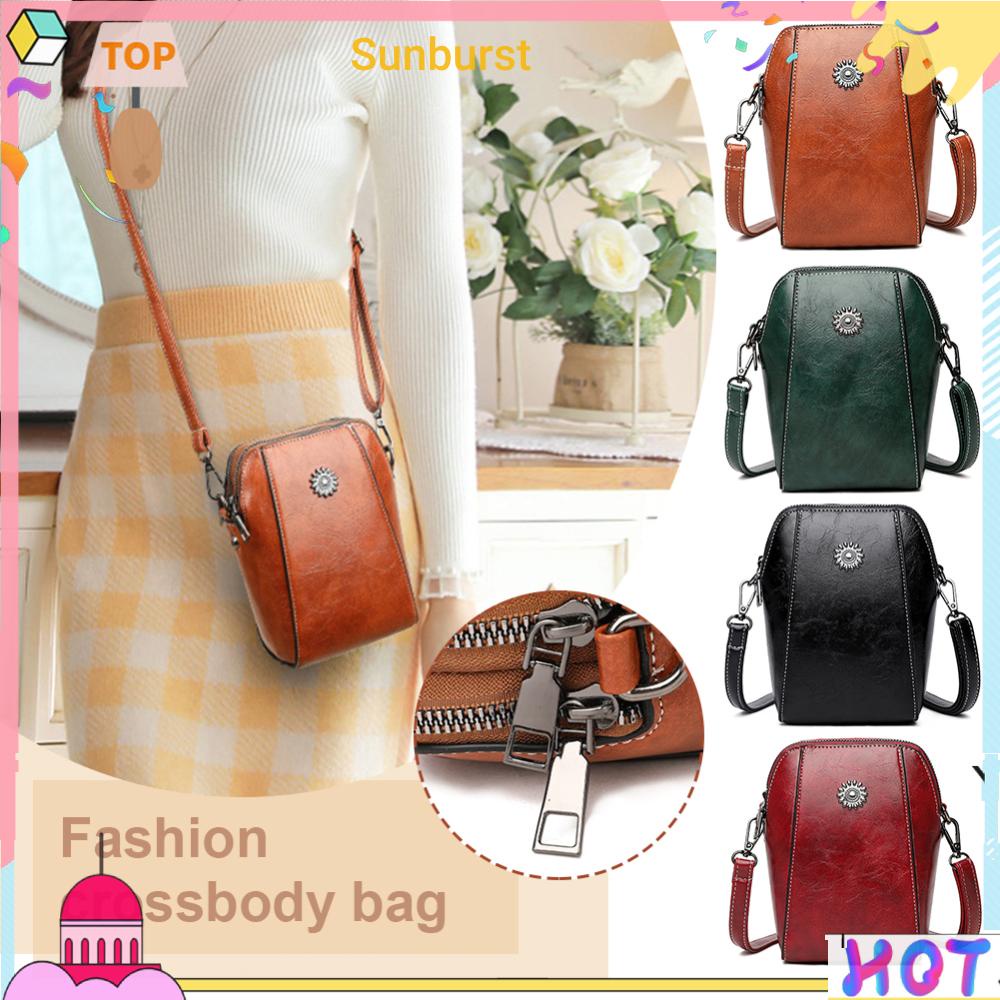 [Sunburst11.th] กระเป๋าสตางค์หนัง กันน้ํา ใส่เหรียญ โทรศัพท์ได้ เข้าได้กับทุกชุด สําหรับผู้หญิง