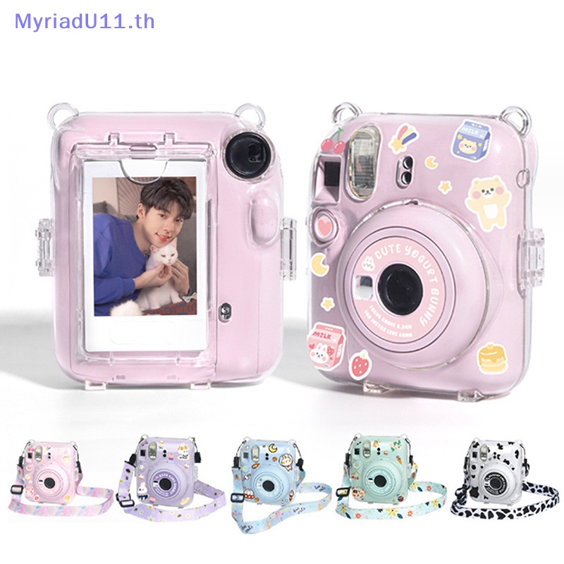 MyriadU สําหรับ Fujifilm Instax 12 เคสกล้องโปร่งใสป้องกันกระเป๋าพกพาพร้อมกระเป๋าสะพายไหล่